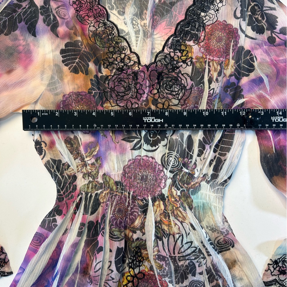 Floral Lace Trim Women's Fairy Top - Picture 9 of 9